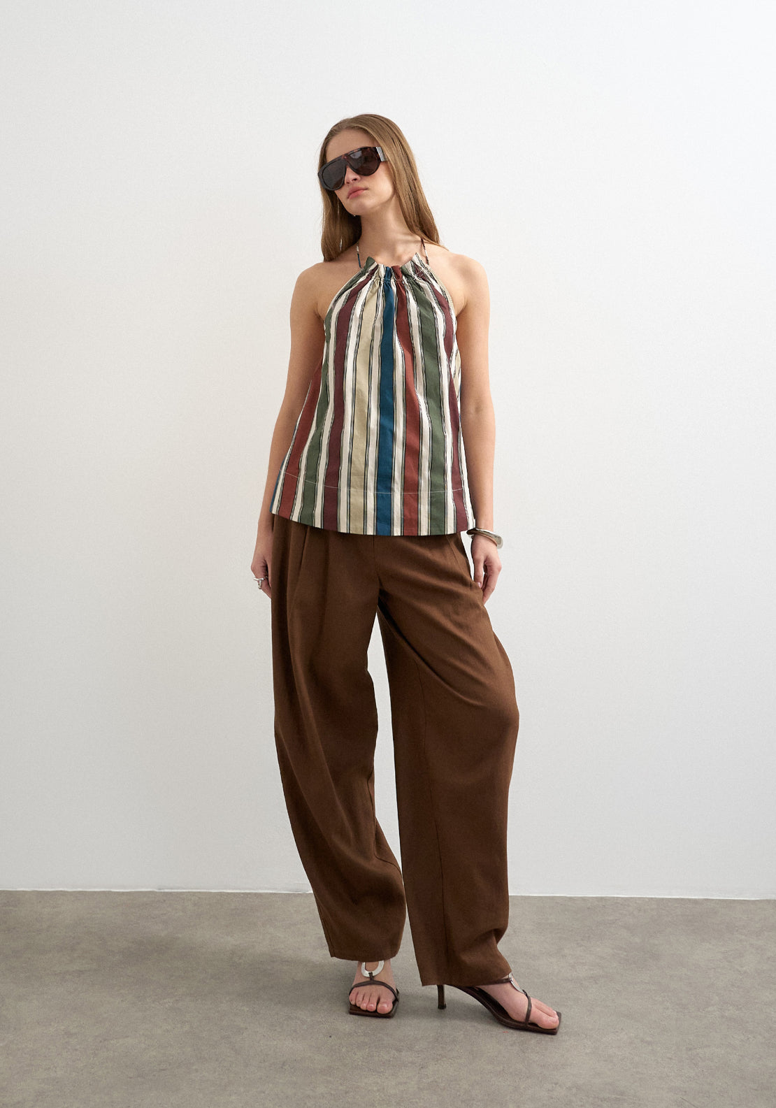 Topshop Cami Halter Neck Top - Chocolate Brown 4 Shaws Department Stores