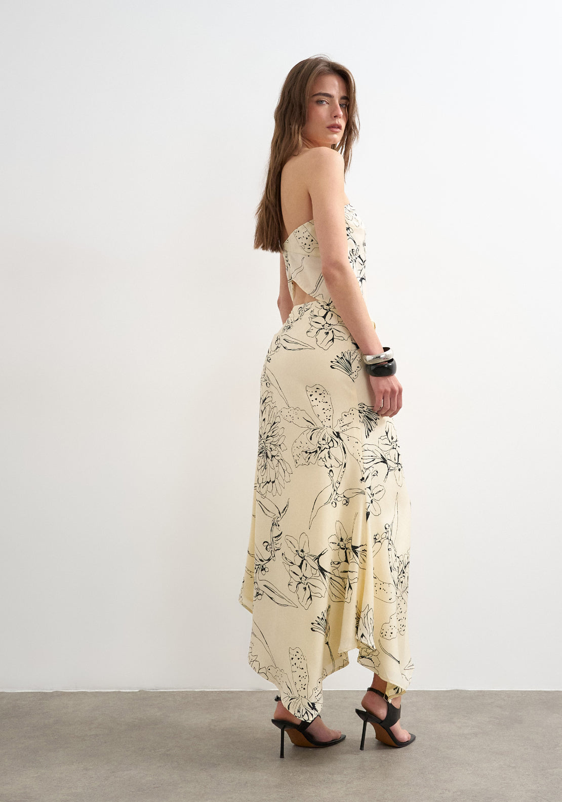 Topshop Mani Asymmetric Slip Skirt - White 2 Shaws Department Stores