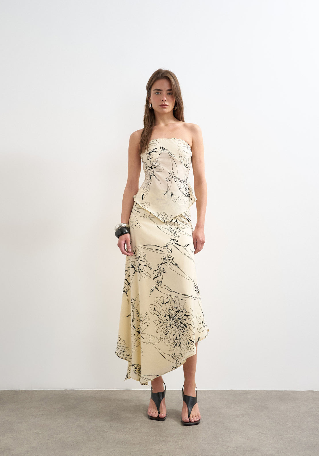Topshop Mani Asymmetric Slip Skirt - White 5 Shaws Department Stores