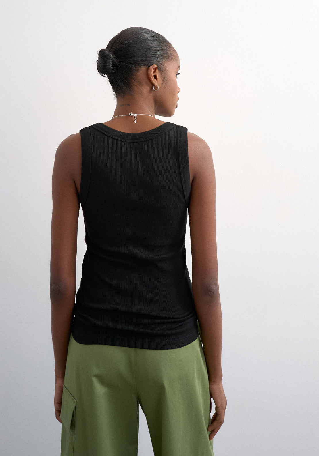 Topshop Honey Sleeveless U-Neck Vest - Black 2 Shaws Department Stores