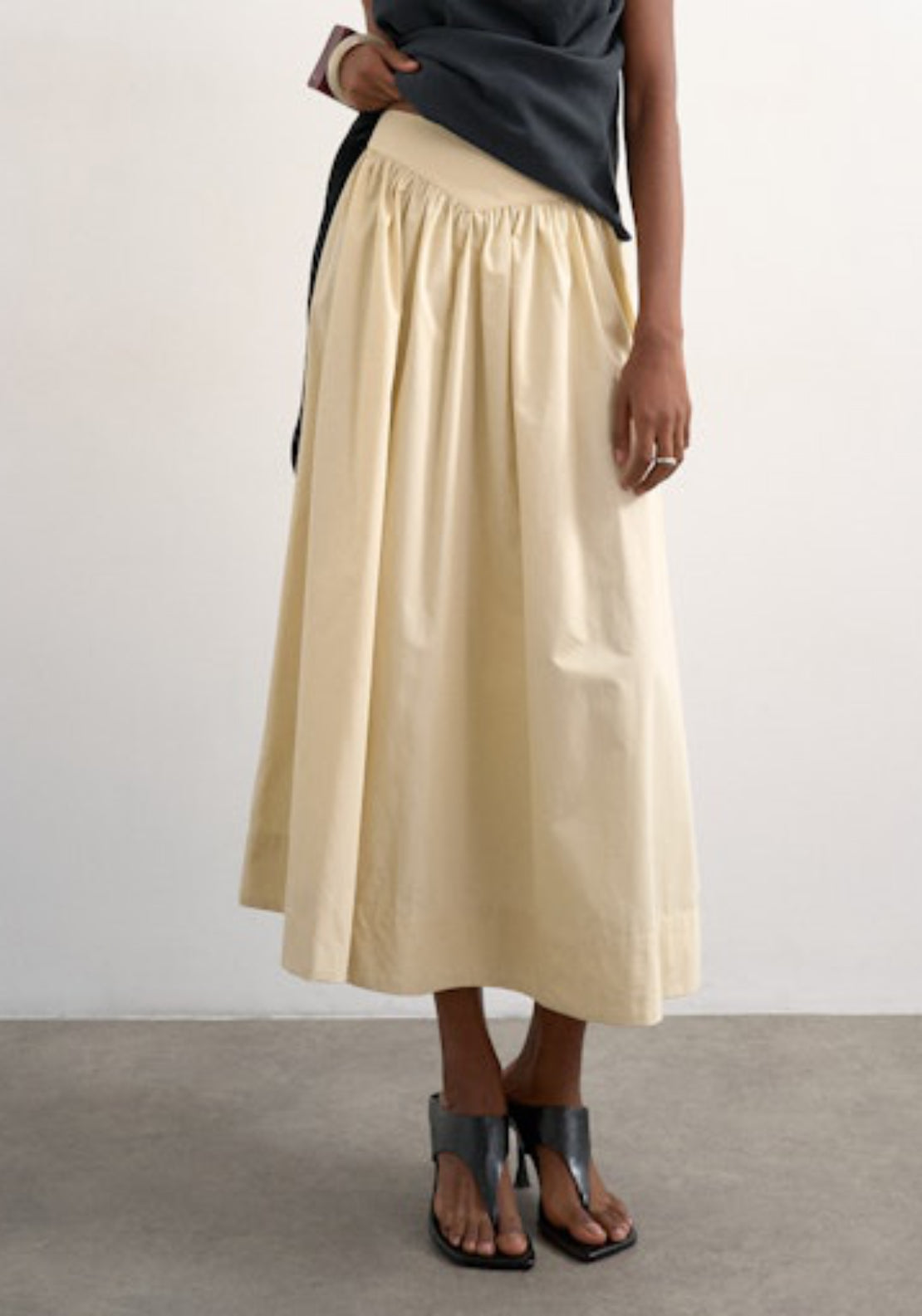 Topshop Sally Ankle Skirt - Yellow Cream 1 Shaws Department Stores