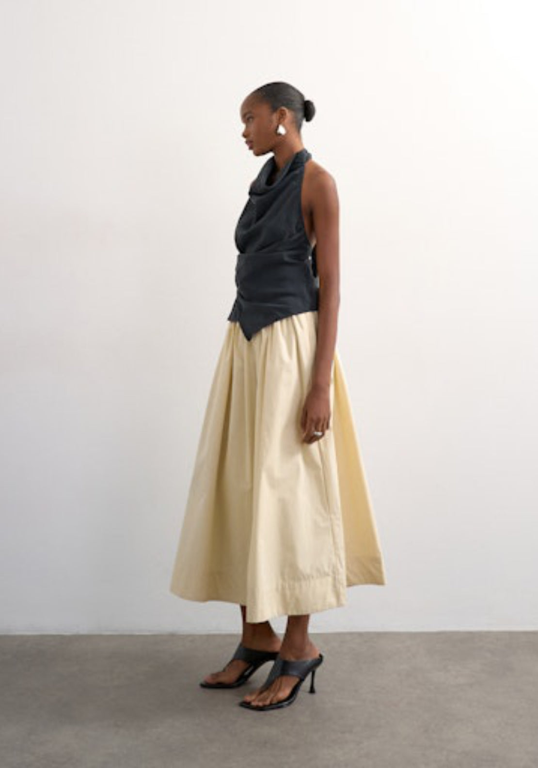 Topshop Sally Ankle Skirt - Yellow Cream 3 Shaws Department Stores