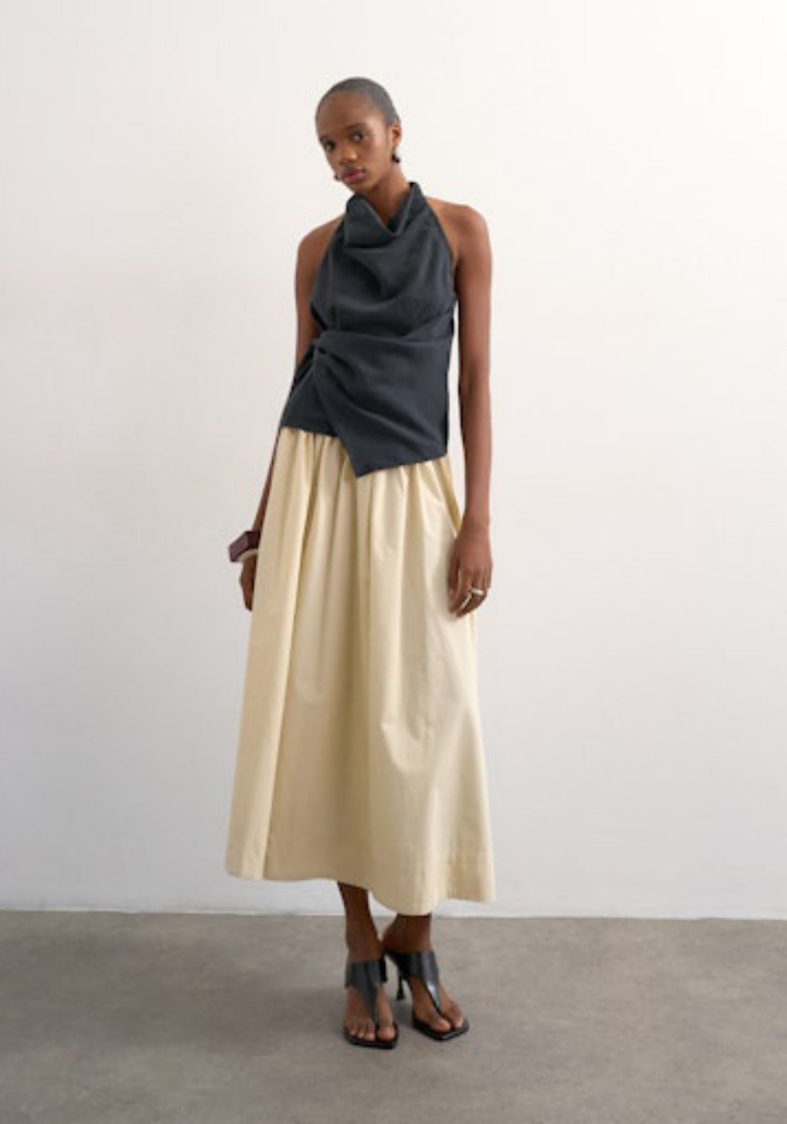 Topshop Sally Ankle Skirt - Yellow Cream 5 Shaws Department Stores