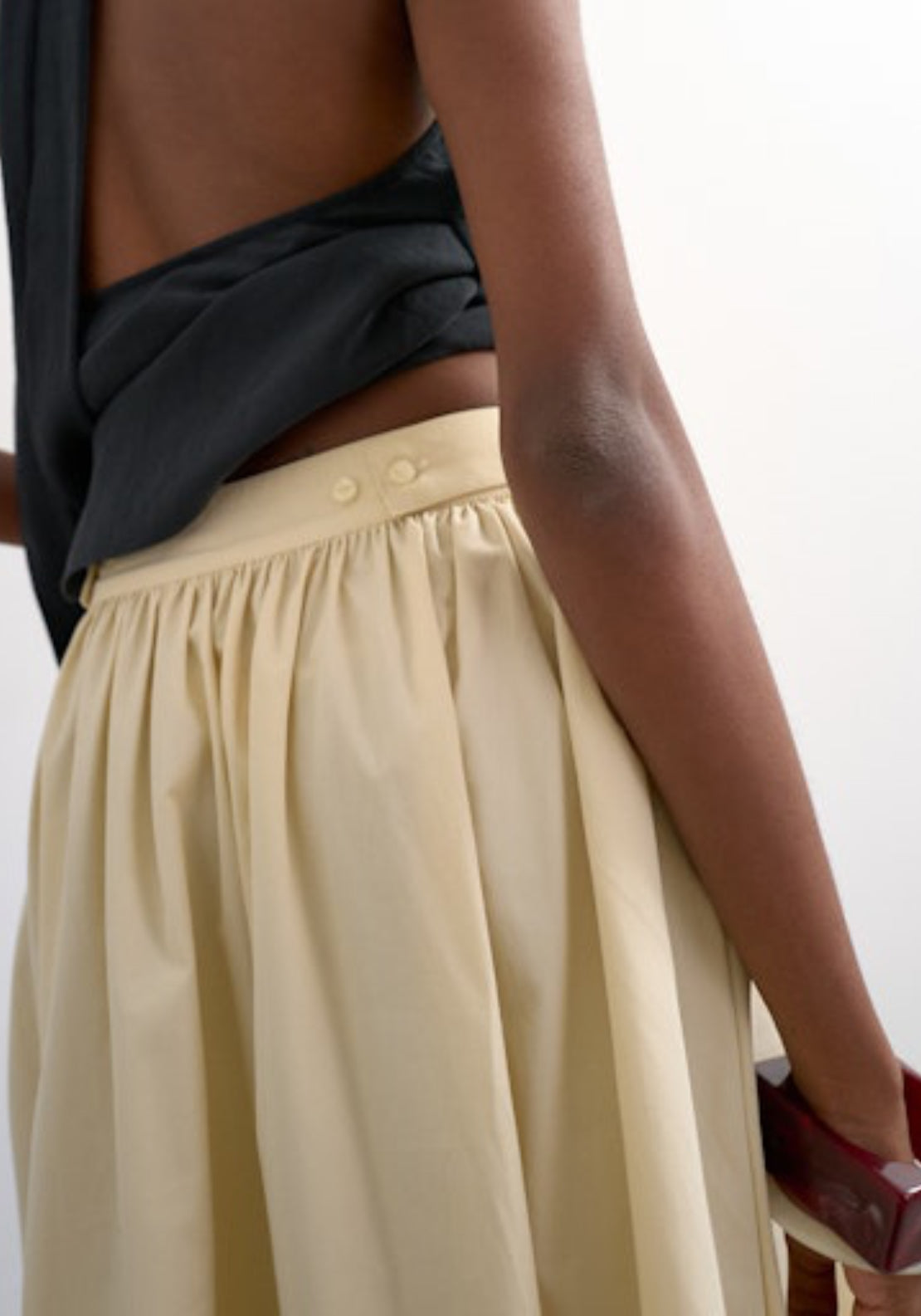 Topshop Sally Ankle Skirt - Yellow Cream 4 Shaws Department Stores