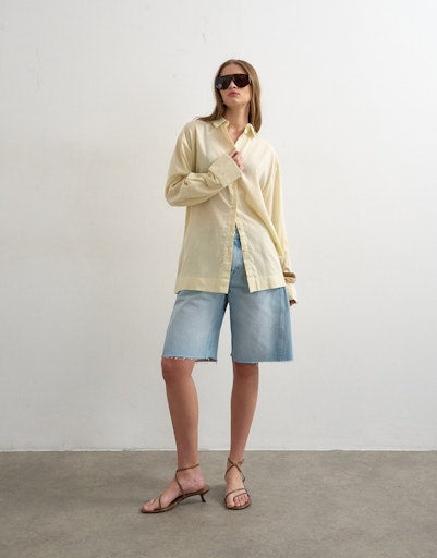 Topshop Winnie Long Sleeve Casual Shirt - Birch 4 Shaws Department Stores