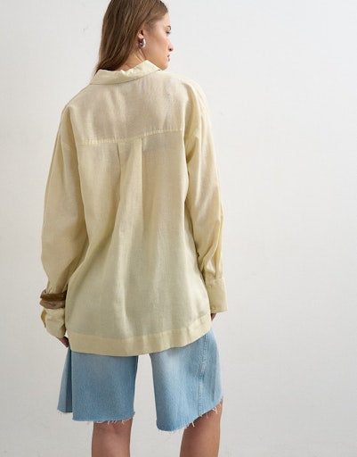 Topshop Winnie Long Sleeve Casual Shirt - Birch 2 Shaws Department Stores