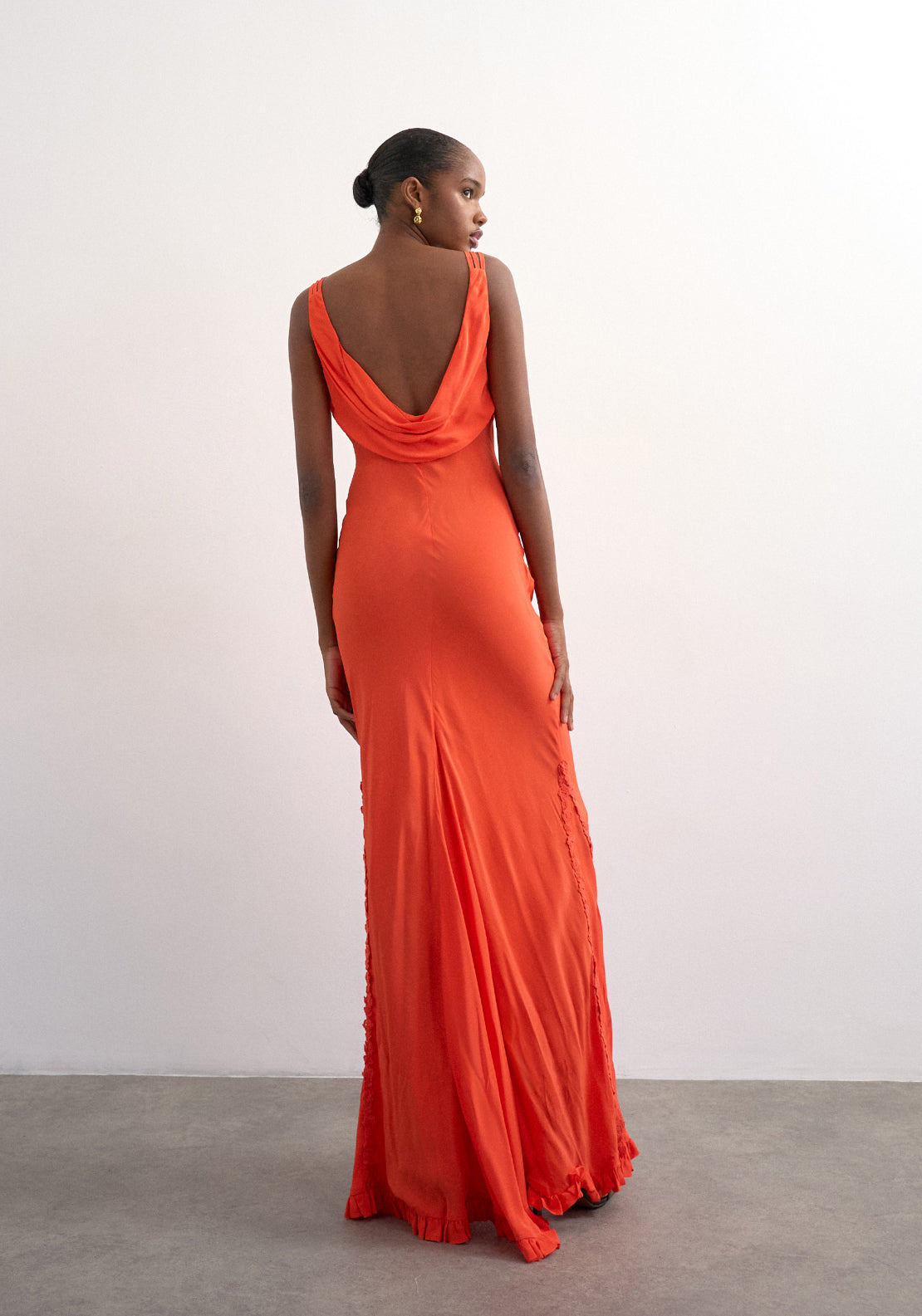 Topshop Penny Sleeveless Embroidered Maxi Dress - Vibrant Orange 2 Shaws Department Stores