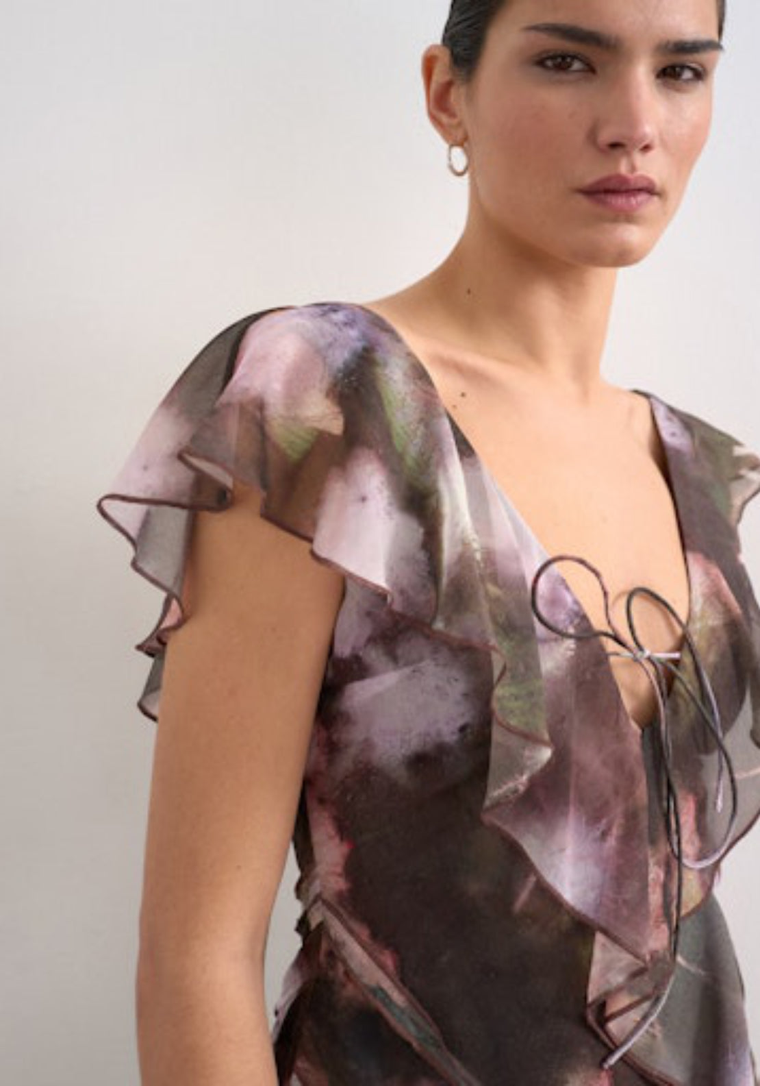 Topshop Rikke Sleveless Ruffle Mini Dress - Dahlia Purple 3 Shaws Department Stores
