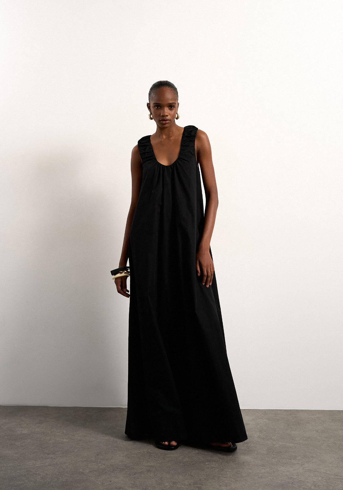 Topshop Runi Sleeveless Maxi Dress - Black 1 Shaws Department Stores