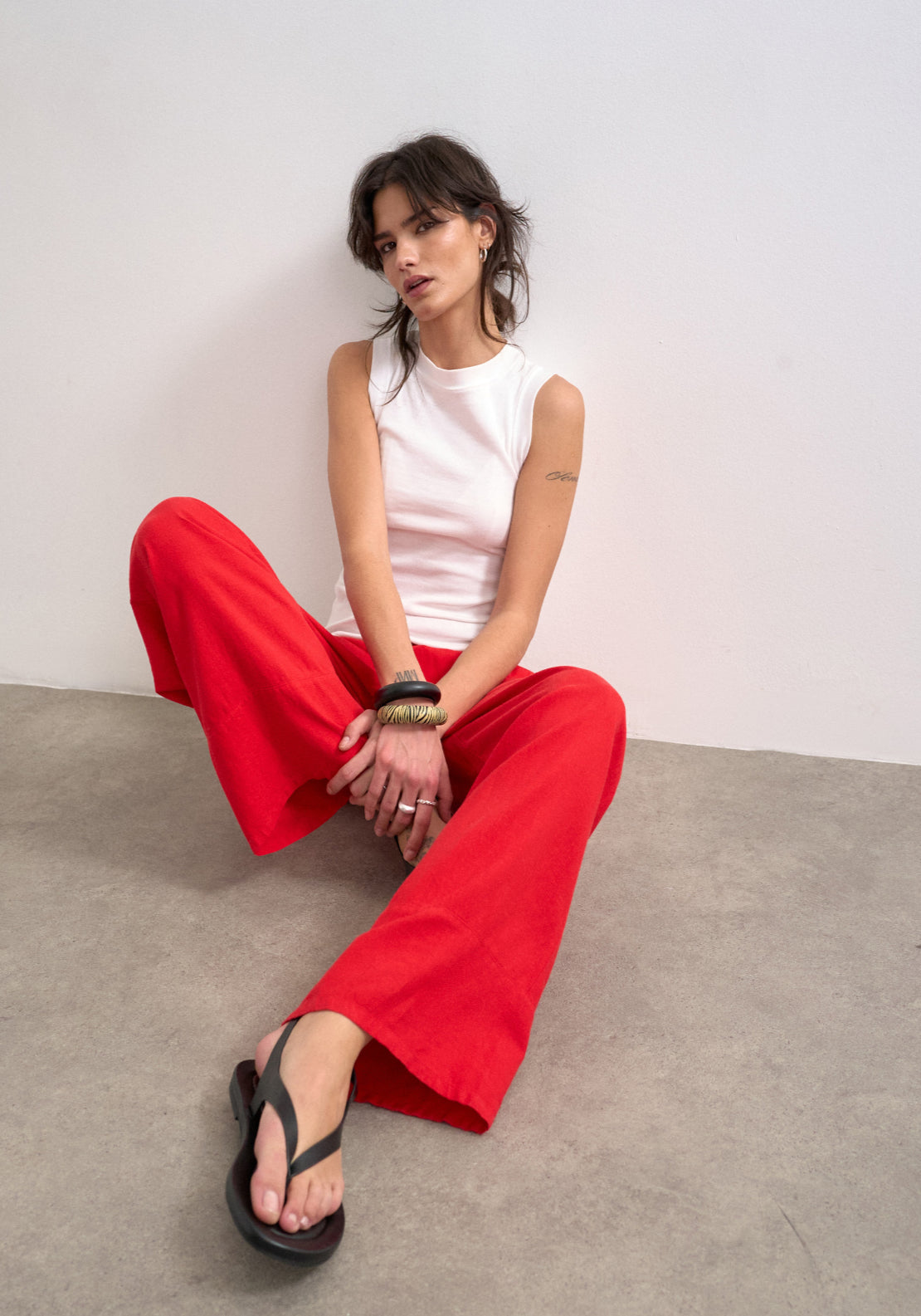 Topshop Lakia Straight Trouser - Red 4 Shaws Department Stores