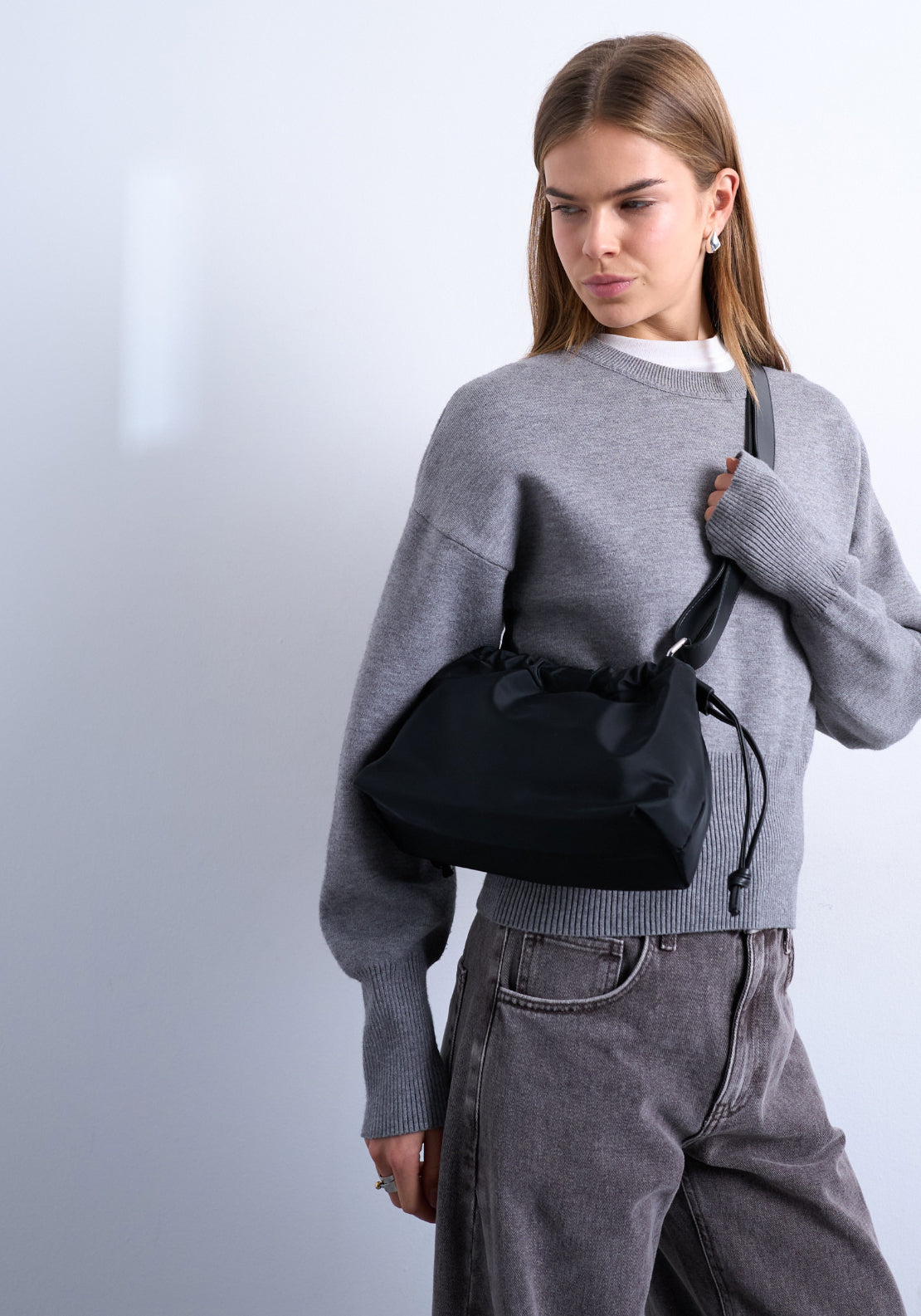 Topshop Charlie Cross Body Bag - Black 1 Shaws Department Stores
