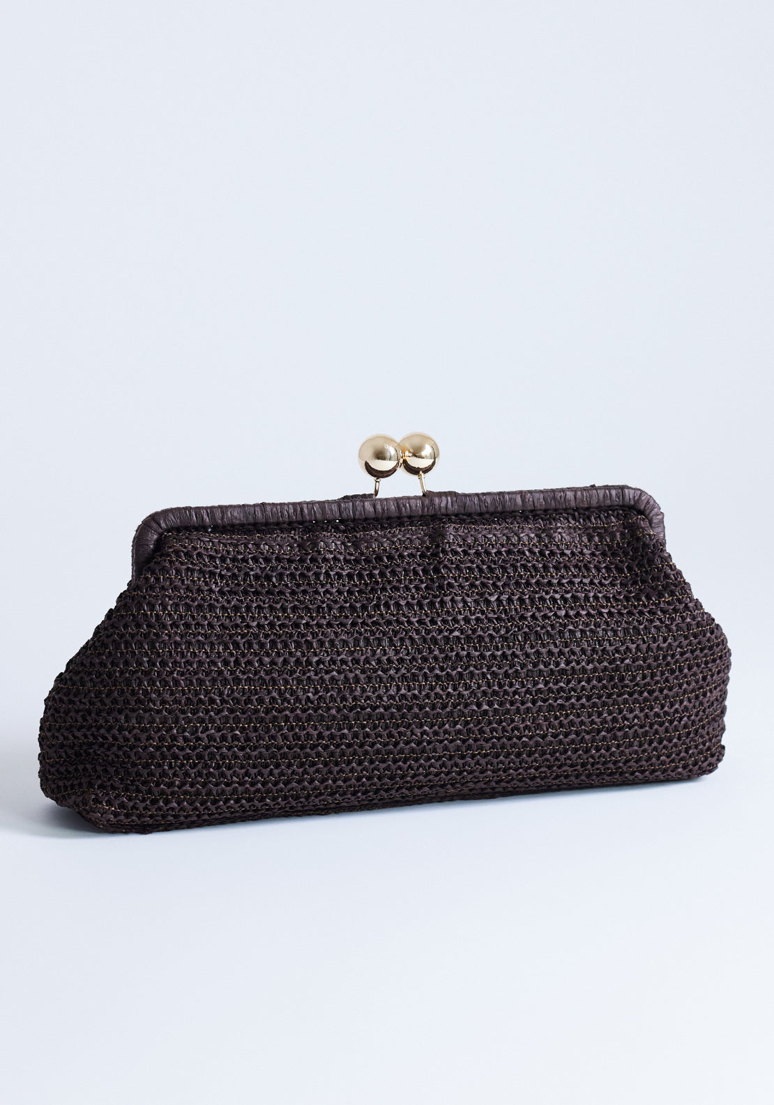 Topshop Abbie Clutch Bag - Chocolate Brown 1 Shaws Department Stores