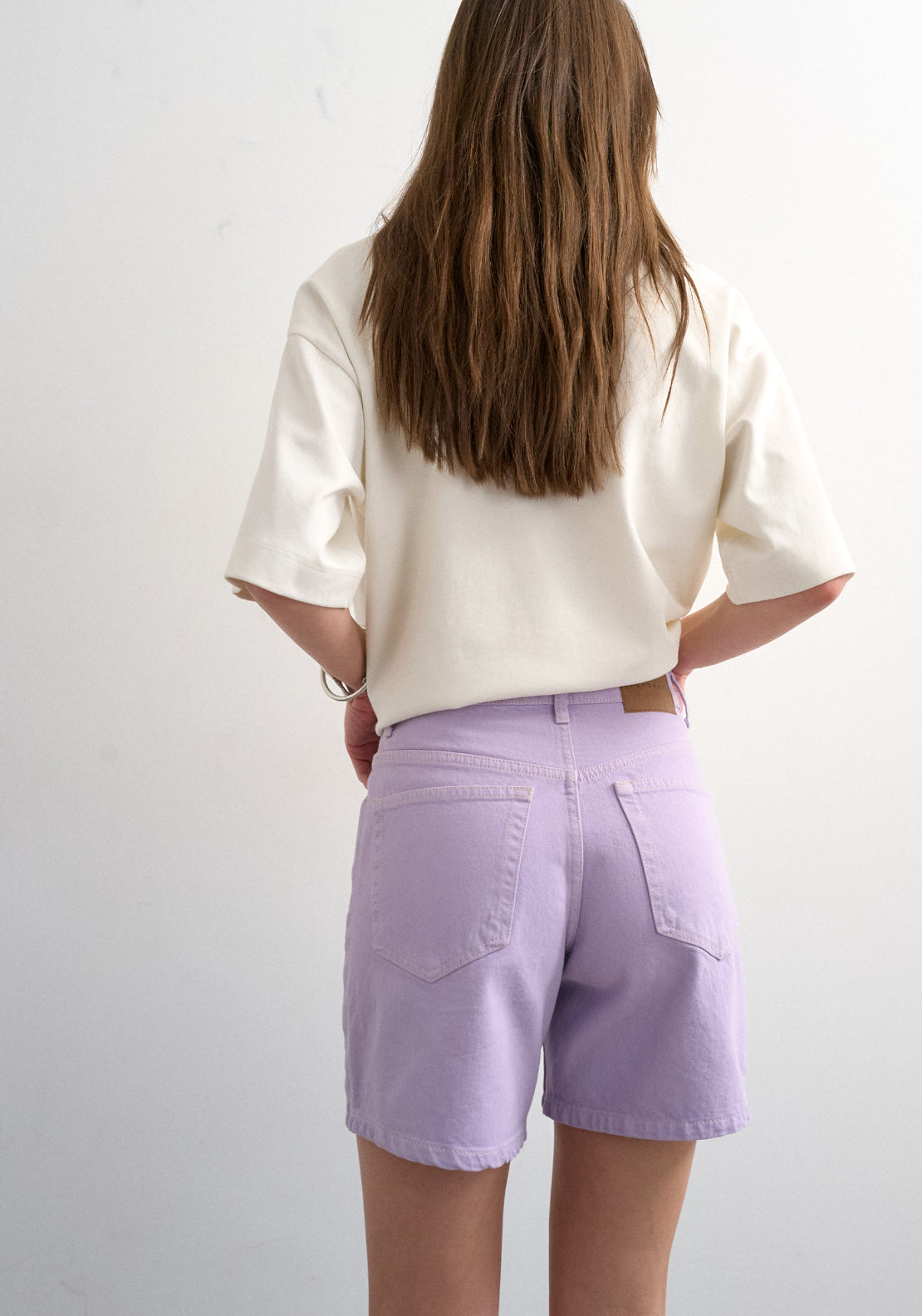 Topshop Vigga High Rise Denim Shorts - Purple 2 Shaws Department Stores