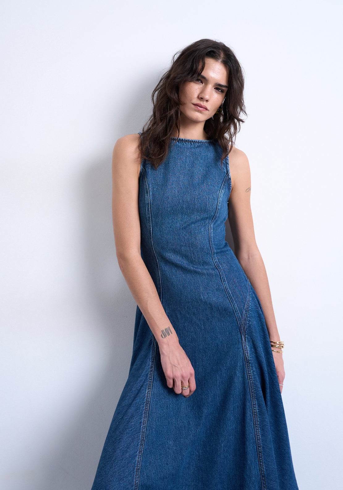 Ella Sleeveless Maxi Denim Dress