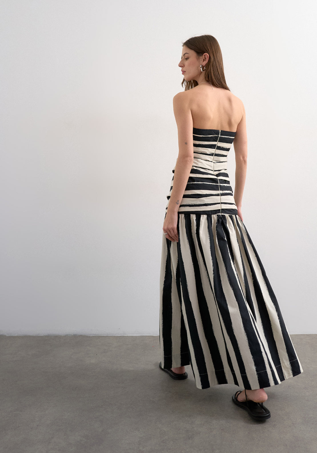 Topshop 100% Cotton Lisa Sleeveless Bandeau Maxi Dress - Black 2 Shaws Department Stores