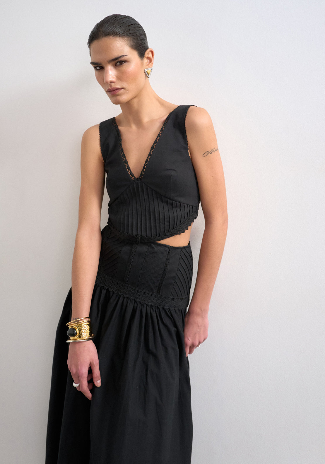 Topshop Alina Sleeveless Maxi Dress - Black 1 Shaws Department Stores
