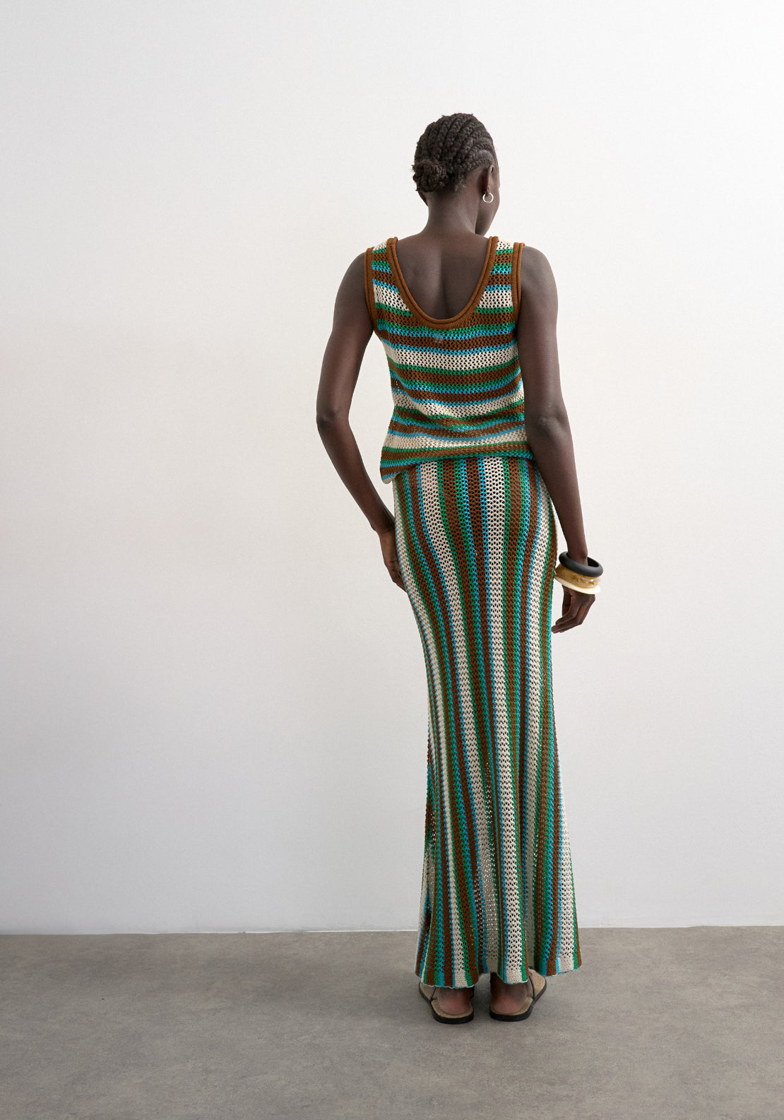 Topshop Ingvild High Rise Maxi Knit Skirt - Blue 2 Shaws Department Stores