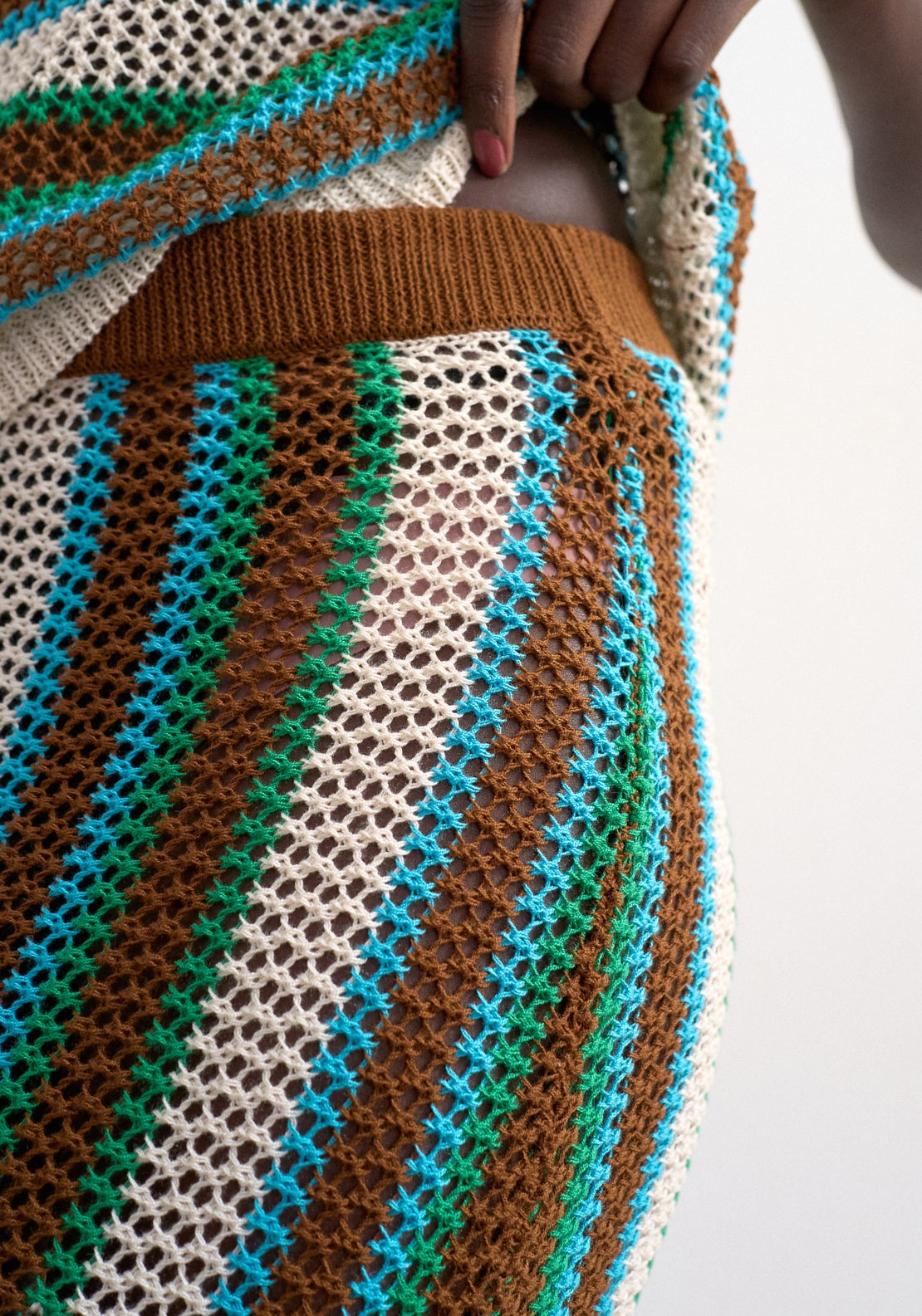 Topshop Ingvild High Rise Maxi Knit Skirt - Blue 4 Shaws Department Stores