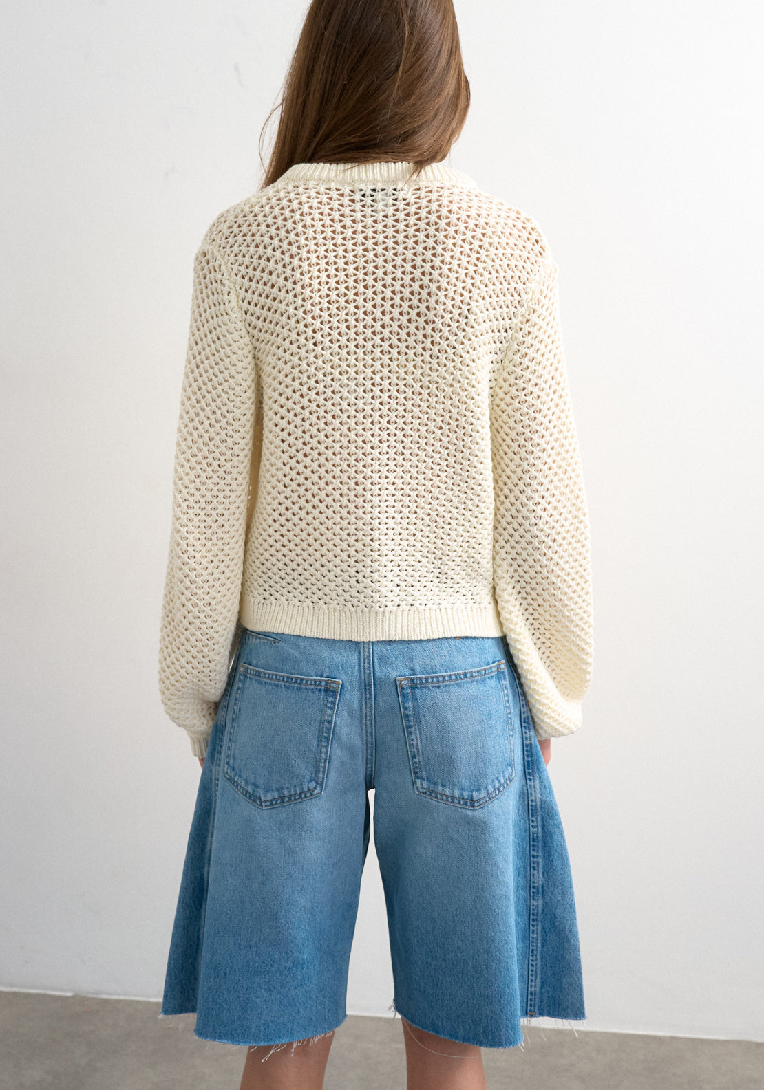 Topshop Emelie Long Sleeve Open Stitch Cardigan - White 2 Shaws Department Stores