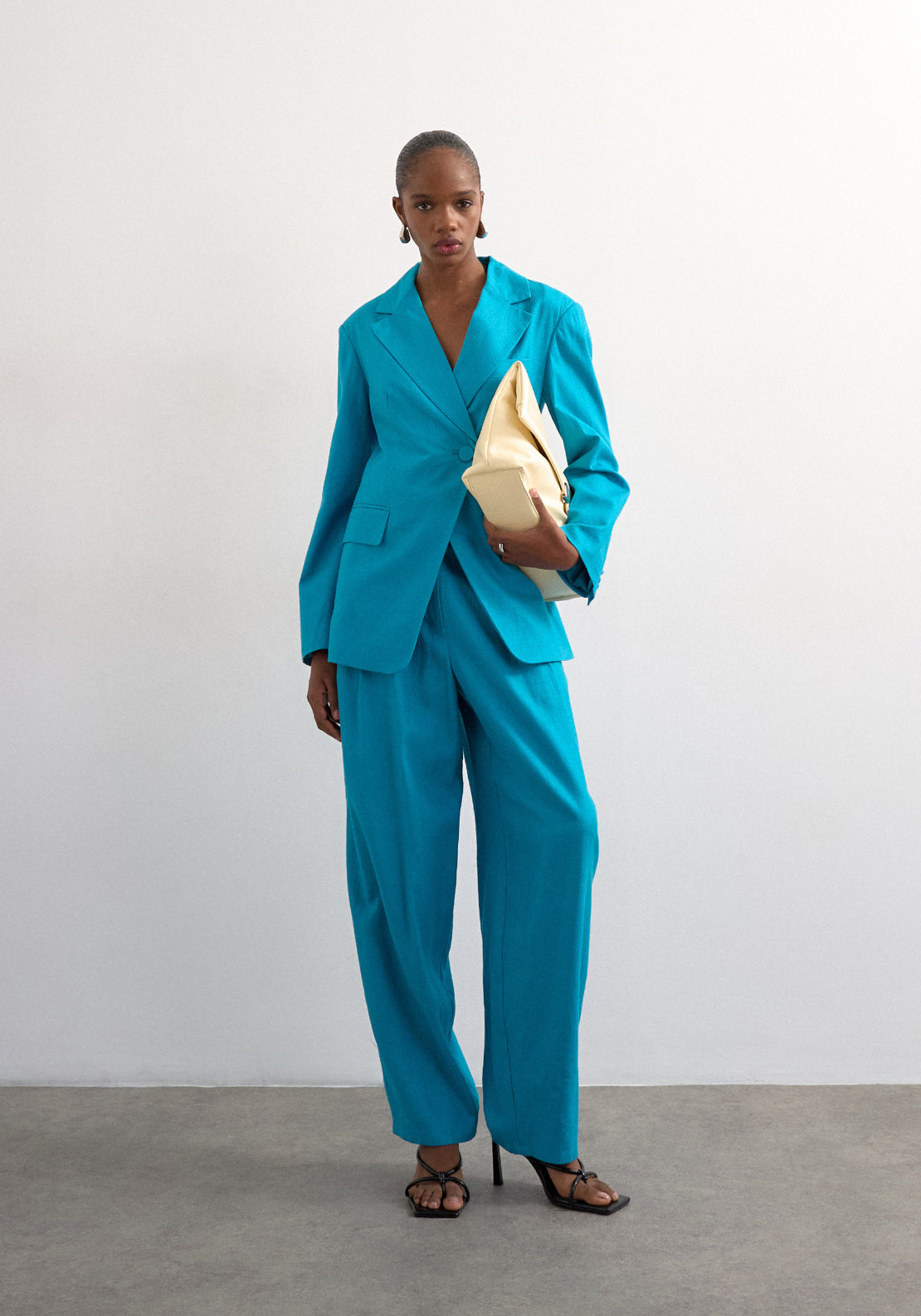 Topshop Lynn High Rise Flared Trouser - Blue 5 Shaws Department Stores