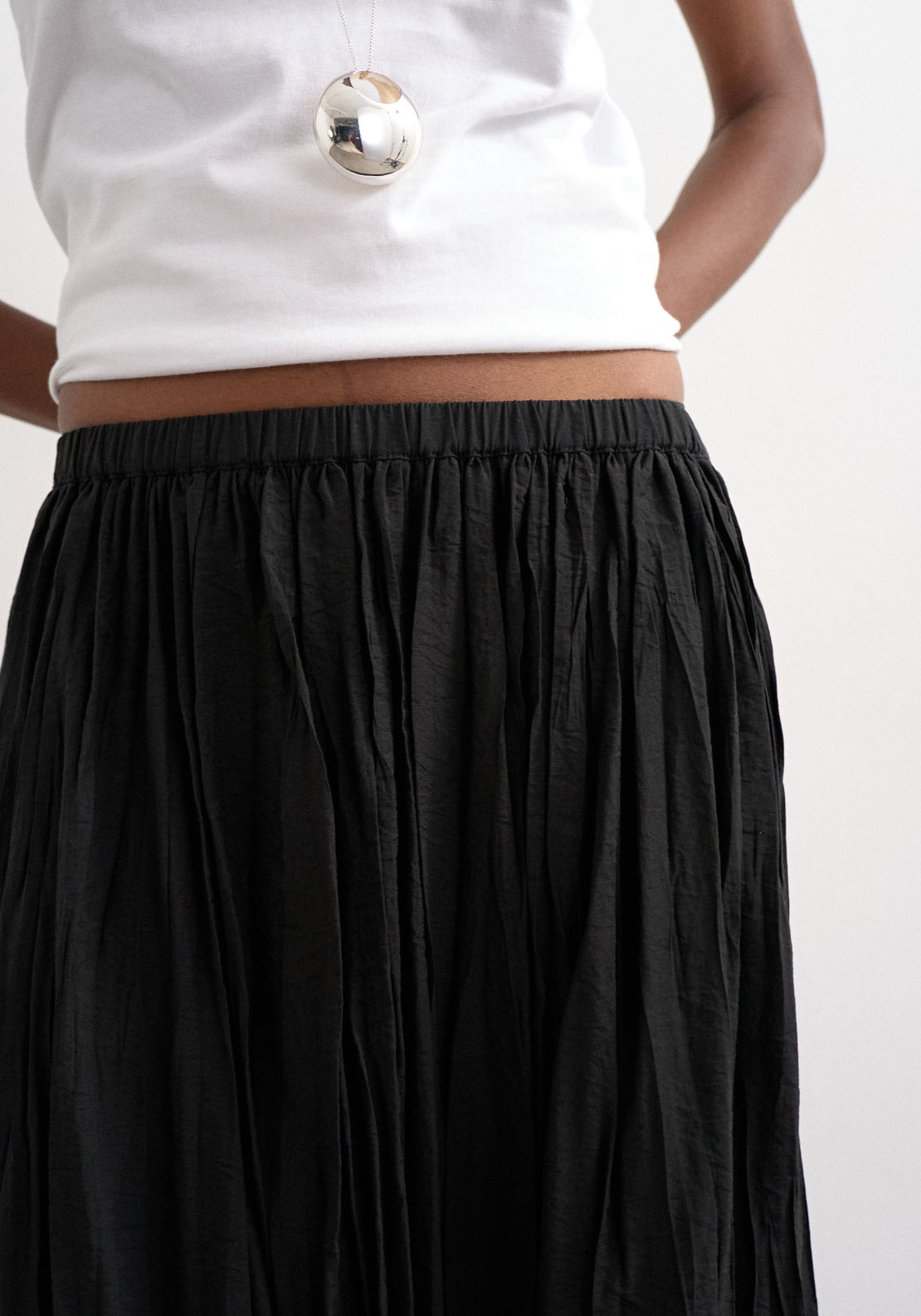 Topshop Thea High Rise Waist Crinkle Maxi Skirt - Black 4 Shaws Department Stores