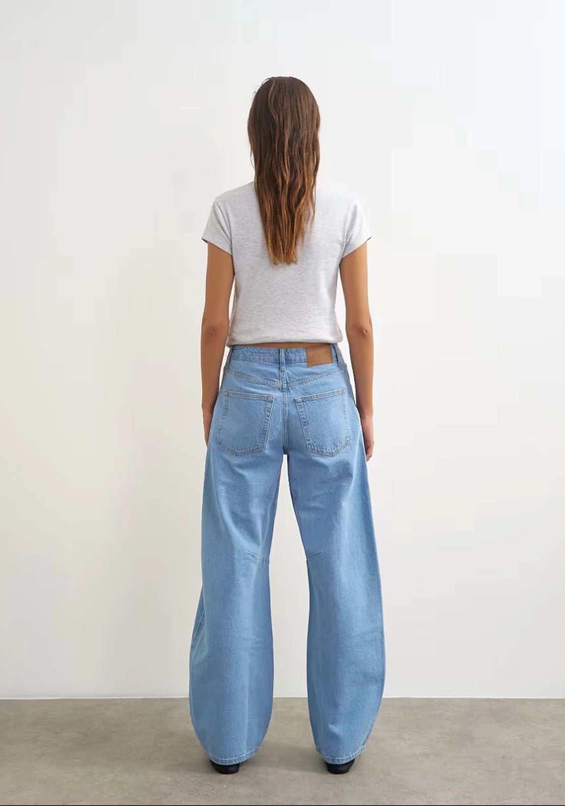 Topshop High-Rise Barrel Leg Jeans - Blue Denim 2 Shaws Department Stores