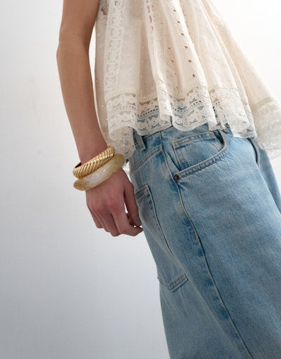Topshop Sofia Broderie Lace Top - White 3 Shaws Department Stores