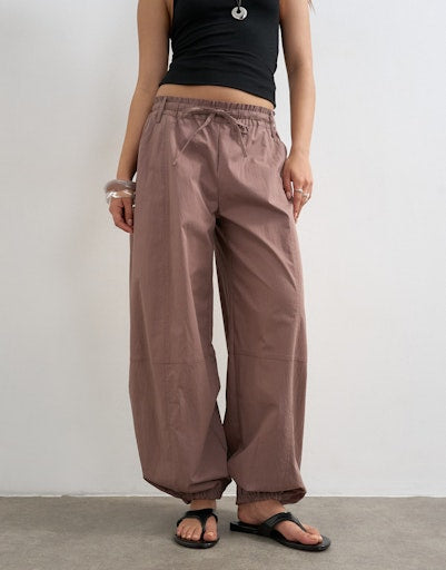 Topshop Sigga Trousers - Chocolate Brown 1 Shaws Department Stores