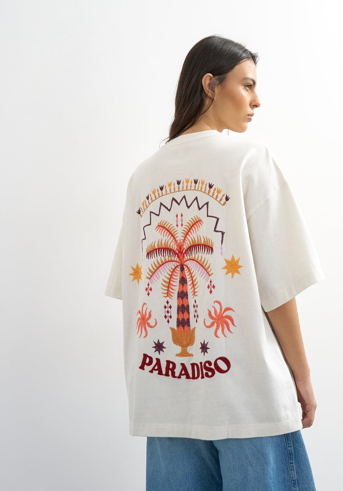 Topshop 100% Cotton Lava Santiago Oversized T-Shirt - White 2 Shaws Department Stores