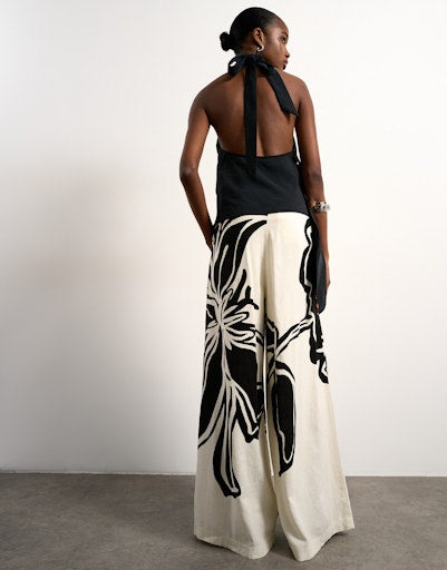 Fiona Wide Leg Trousers - Cream