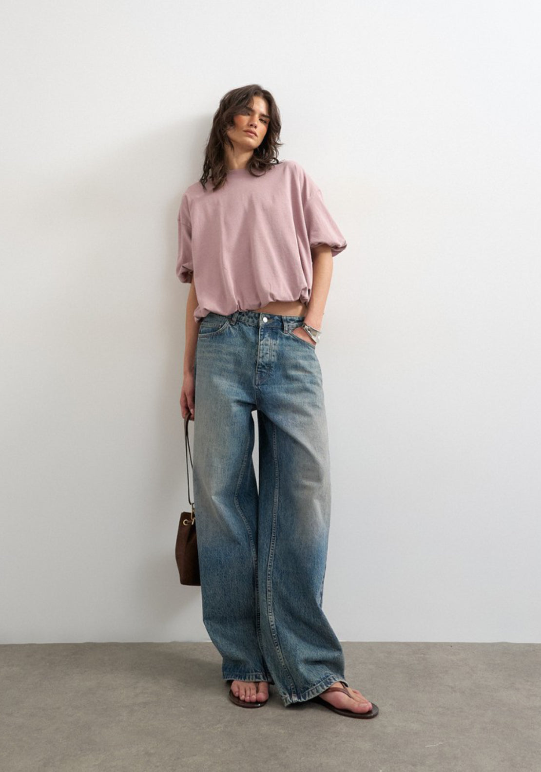 Mandy Bubble Hem T-Shirt - Pink