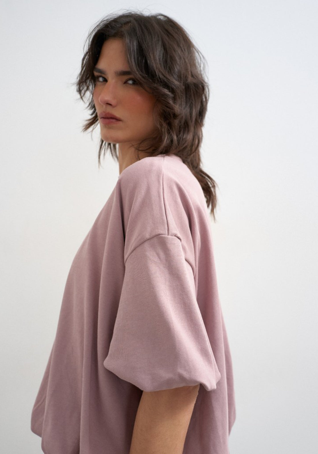 Mandy Bubble Hem T-Shirt - Pink