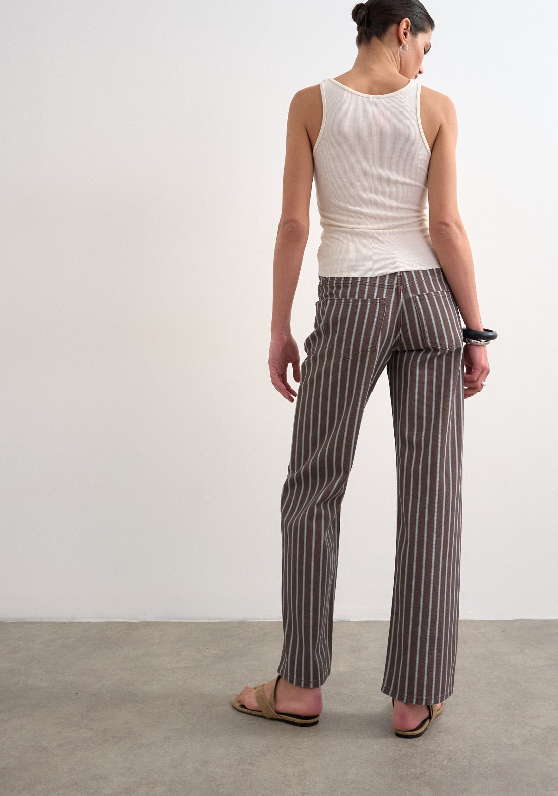 Topshop Ember Low Rise Wide Jeans - Brown Denim 2 Shaws Department Stores