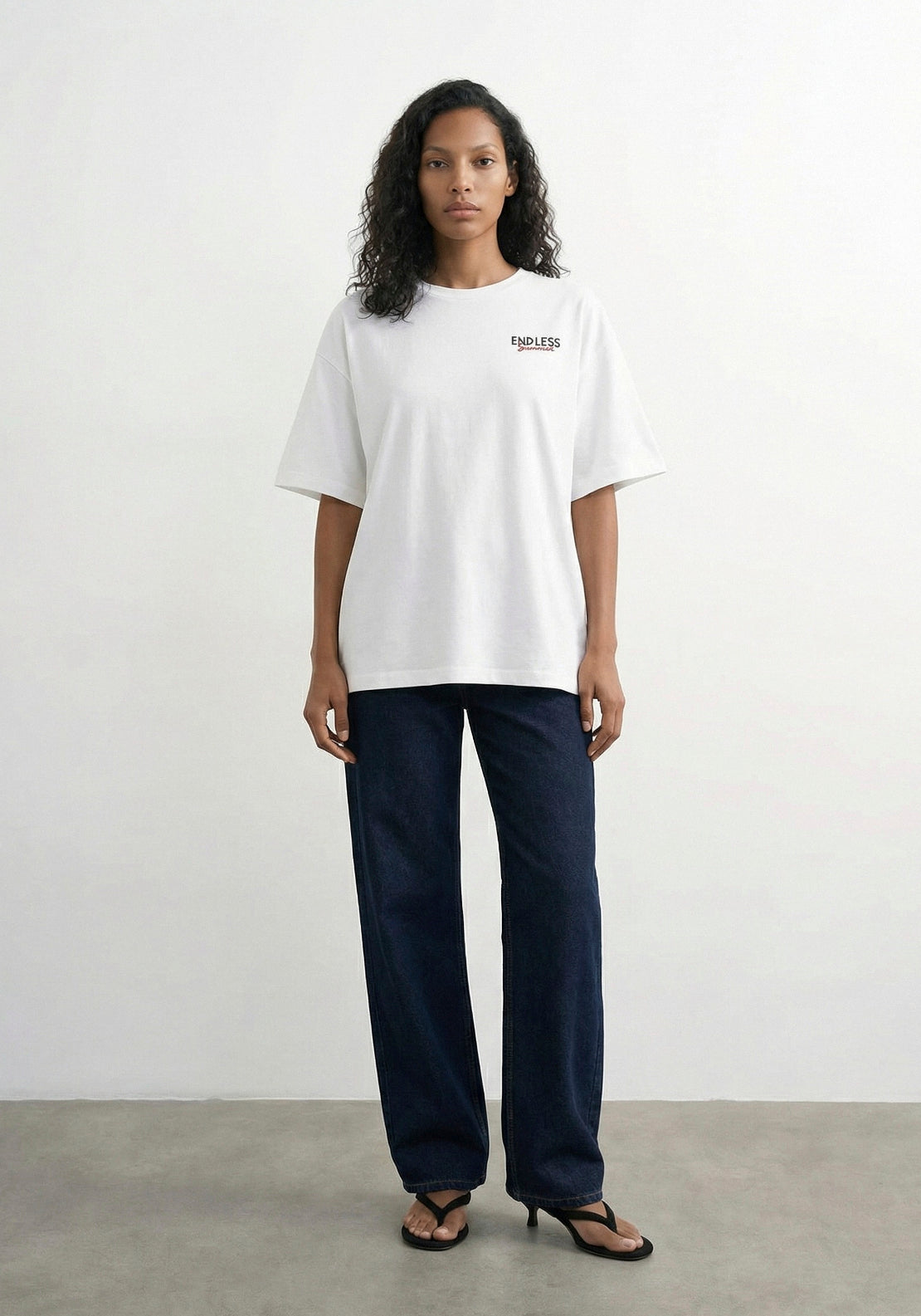 Topshop Premium Boxy Printed T-Shirt - White/endless Summer 4 Shaws Department Stores