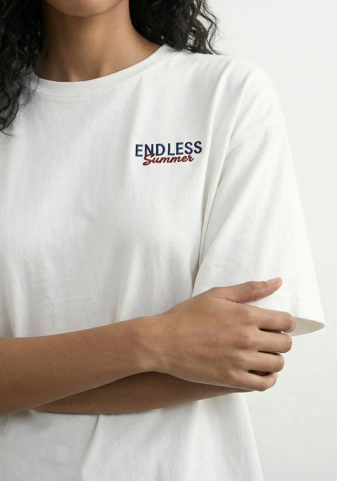Topshop Premium Boxy Printed T-Shirt - White/endless Summer 3 Shaws Department Stores