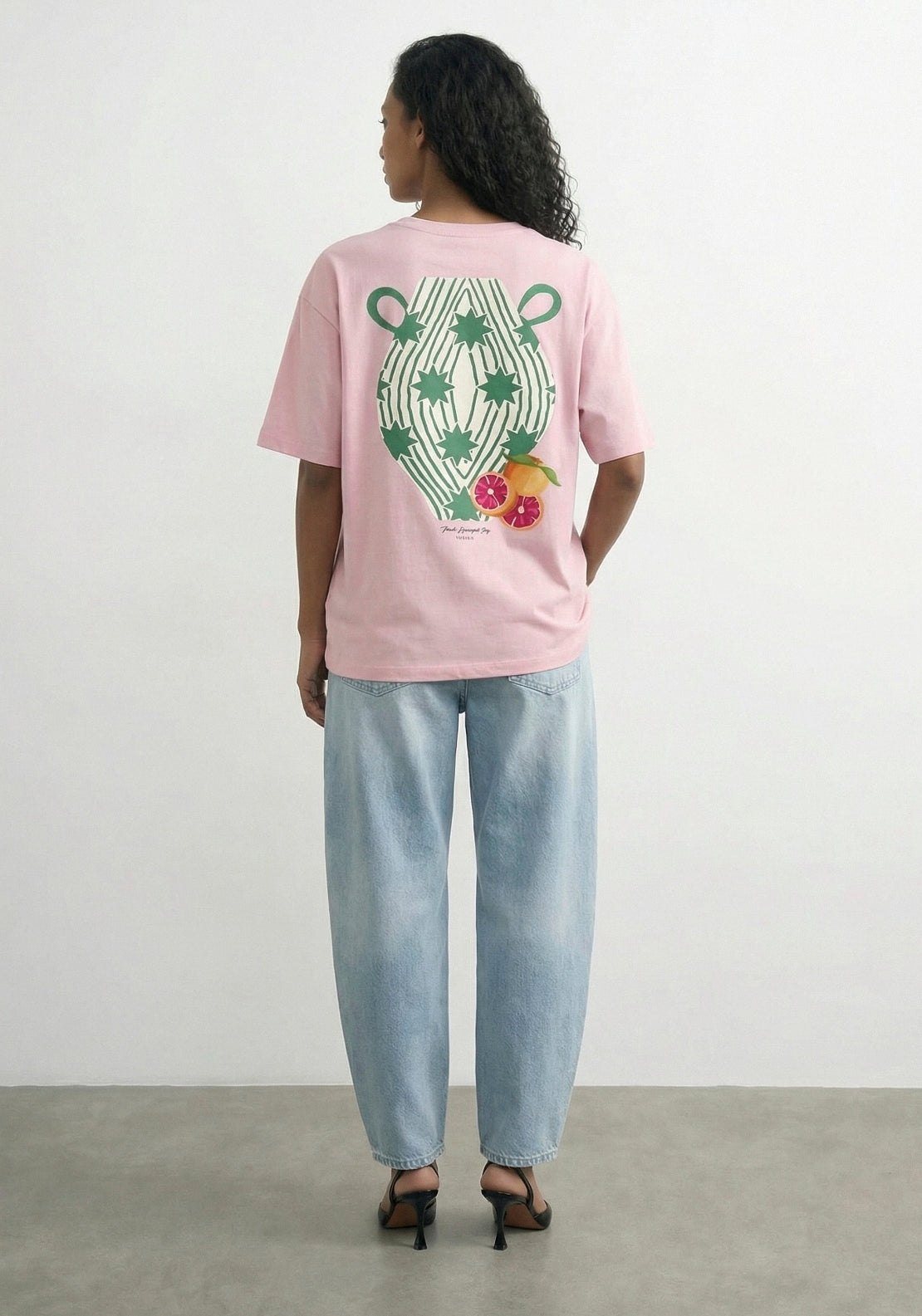 Topshop Premium Boxy Printed T-Shirt - Parfait Pink 2 Shaws Department Stores