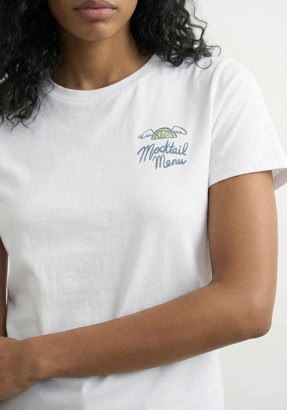 Topshop Kia Everyday Print Short Sleeve T-Shirt - Bright White Mocktail Menu 3 Shaws Department Stores