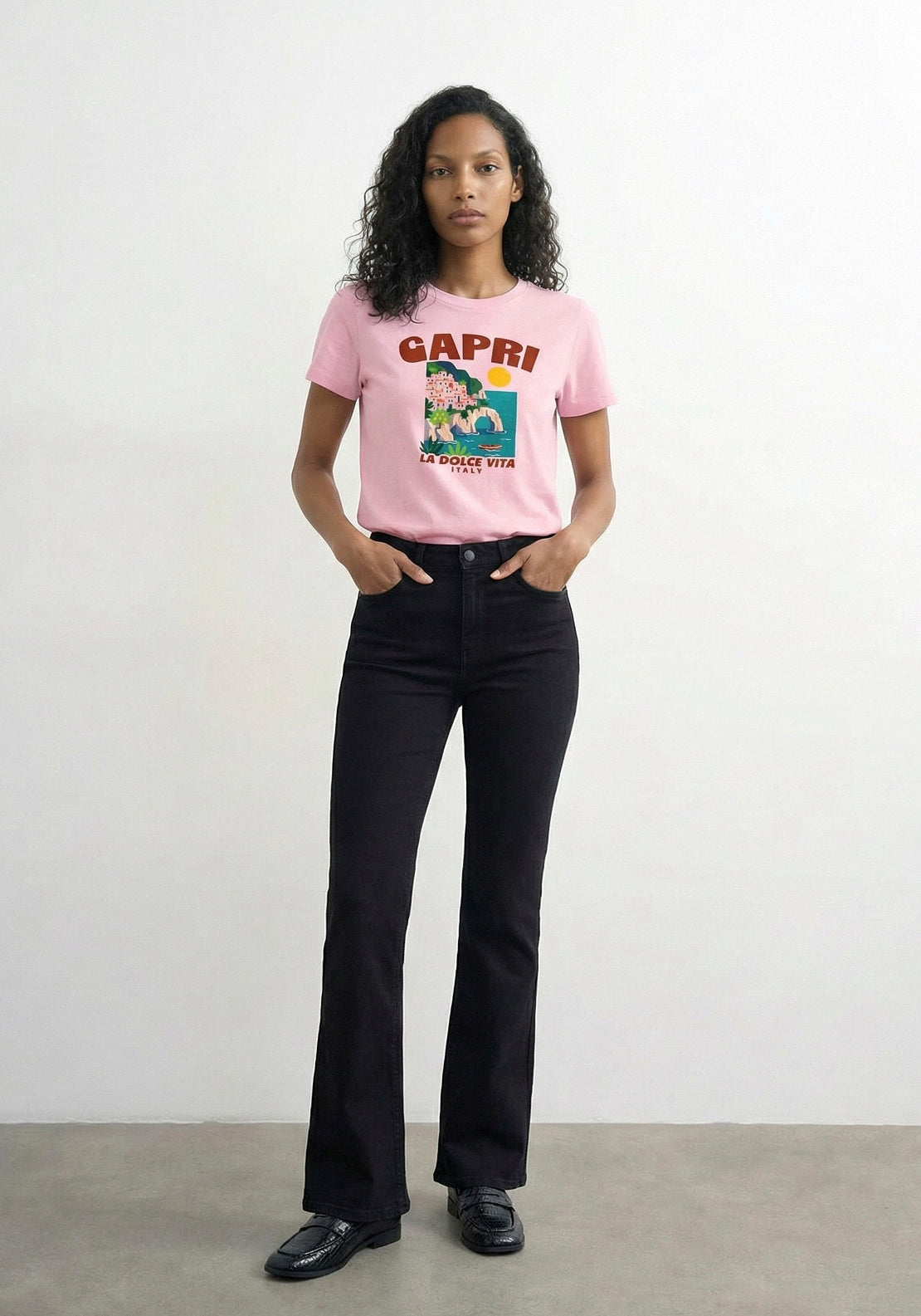 Topshop Kia Everyday Print Short Sleeve T-Shirt - Parfait Pink 4 Shaws Department Stores