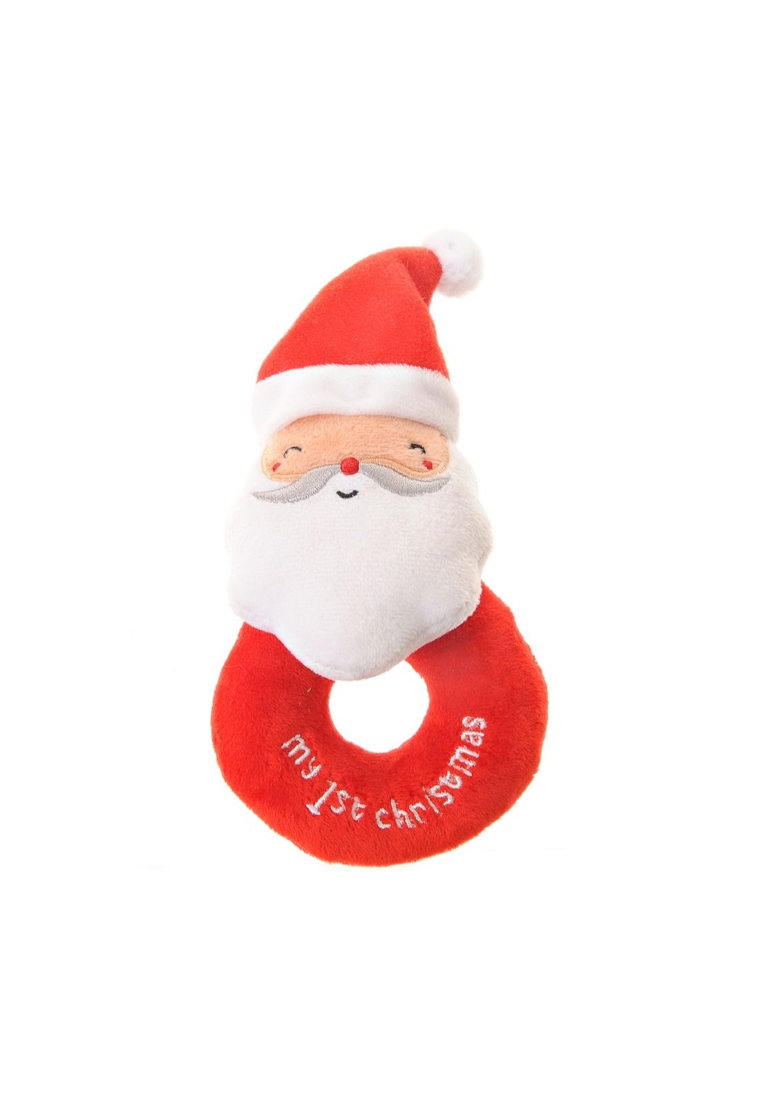 Ziggle My First Christmas Santa Plush Baby Rattle - Red 1 Shaws Department Stores