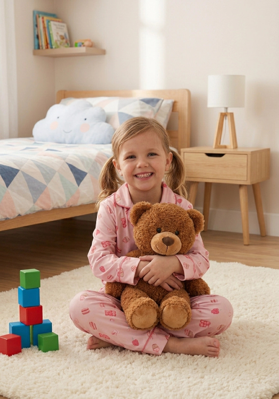 The Sleep Collection Jellies Button Through Pyjama Set - Pink 1 Shaws Department Stores