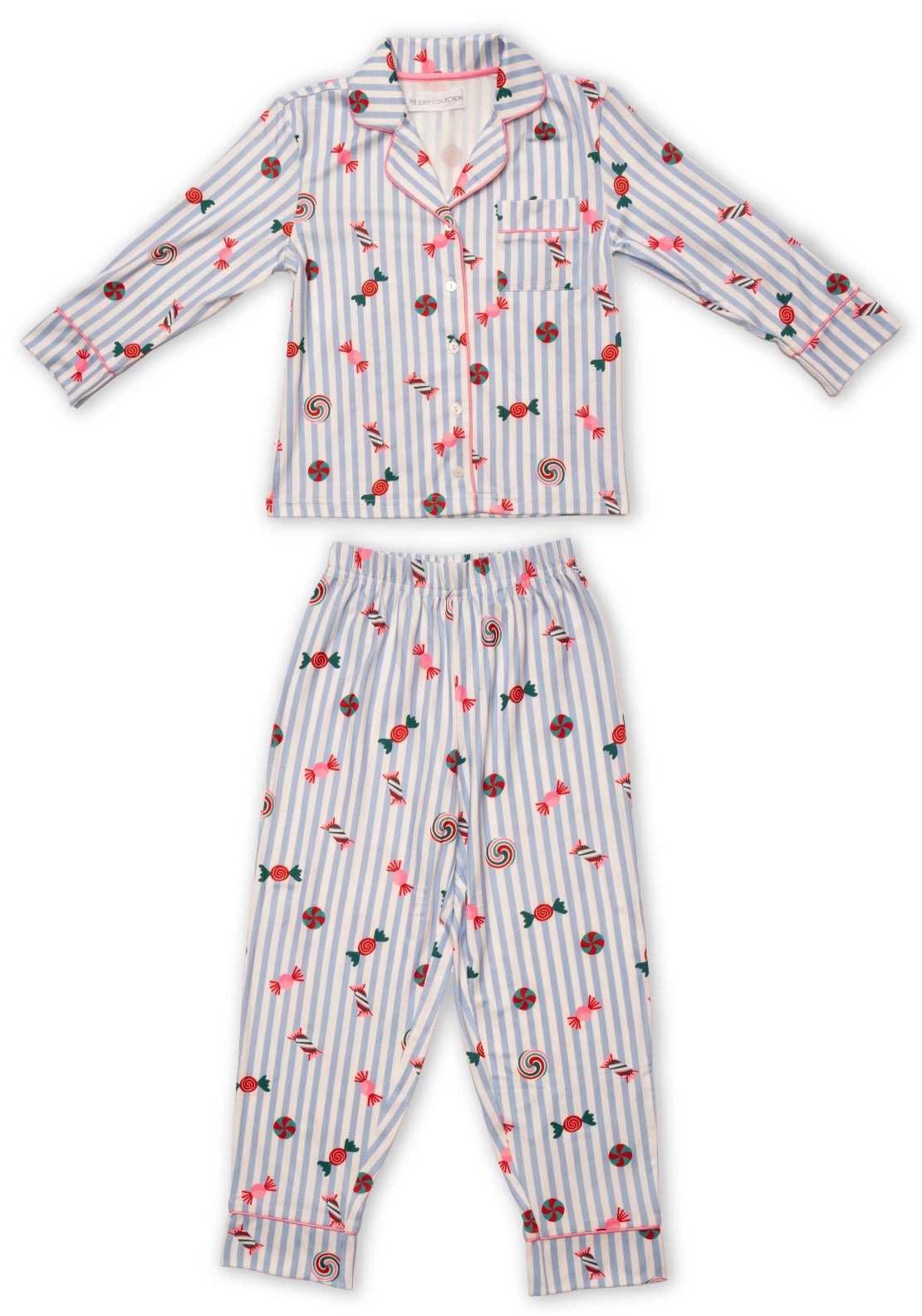The Sleep Collection Sweets Button Through Pyjama Set - Blue 2 Shaws Department Stores