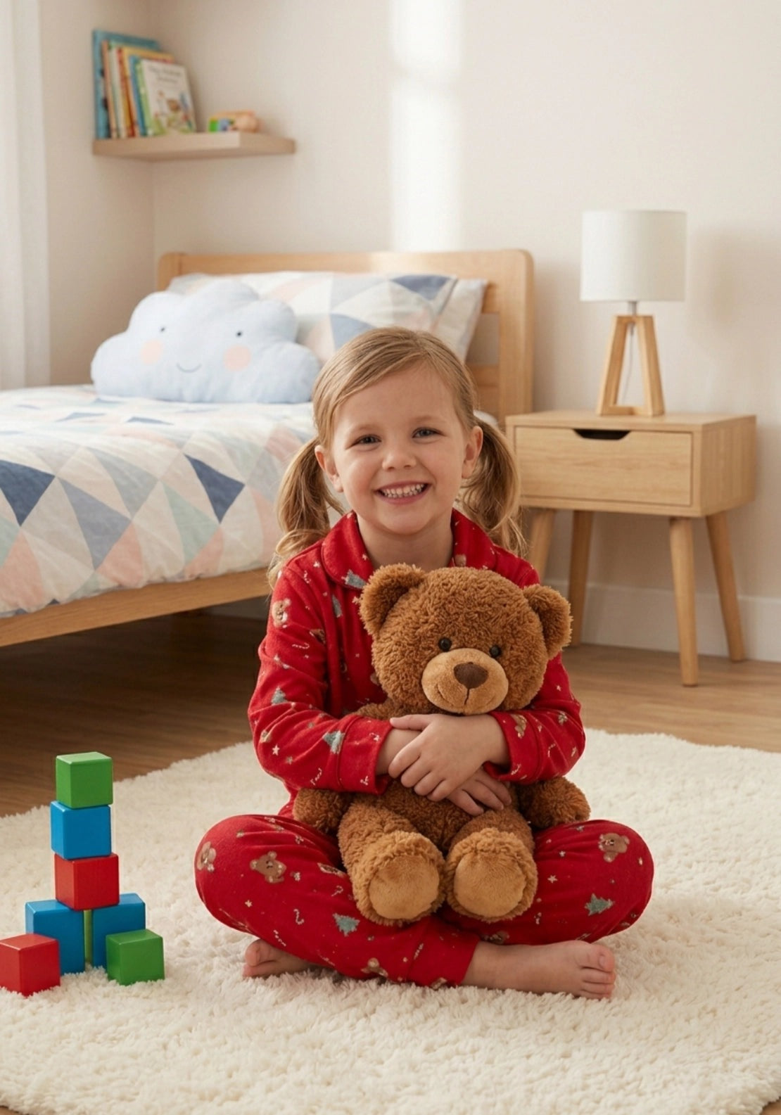 The Sleep Collection Christmas Theme Matching Pyjama Set - Red 1 Shaws Department Stores