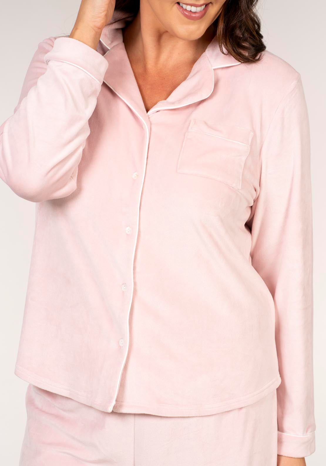 The Sleep Collection Supersoft Solid Pyjama Set - Blush 3 Shaws Department Stores