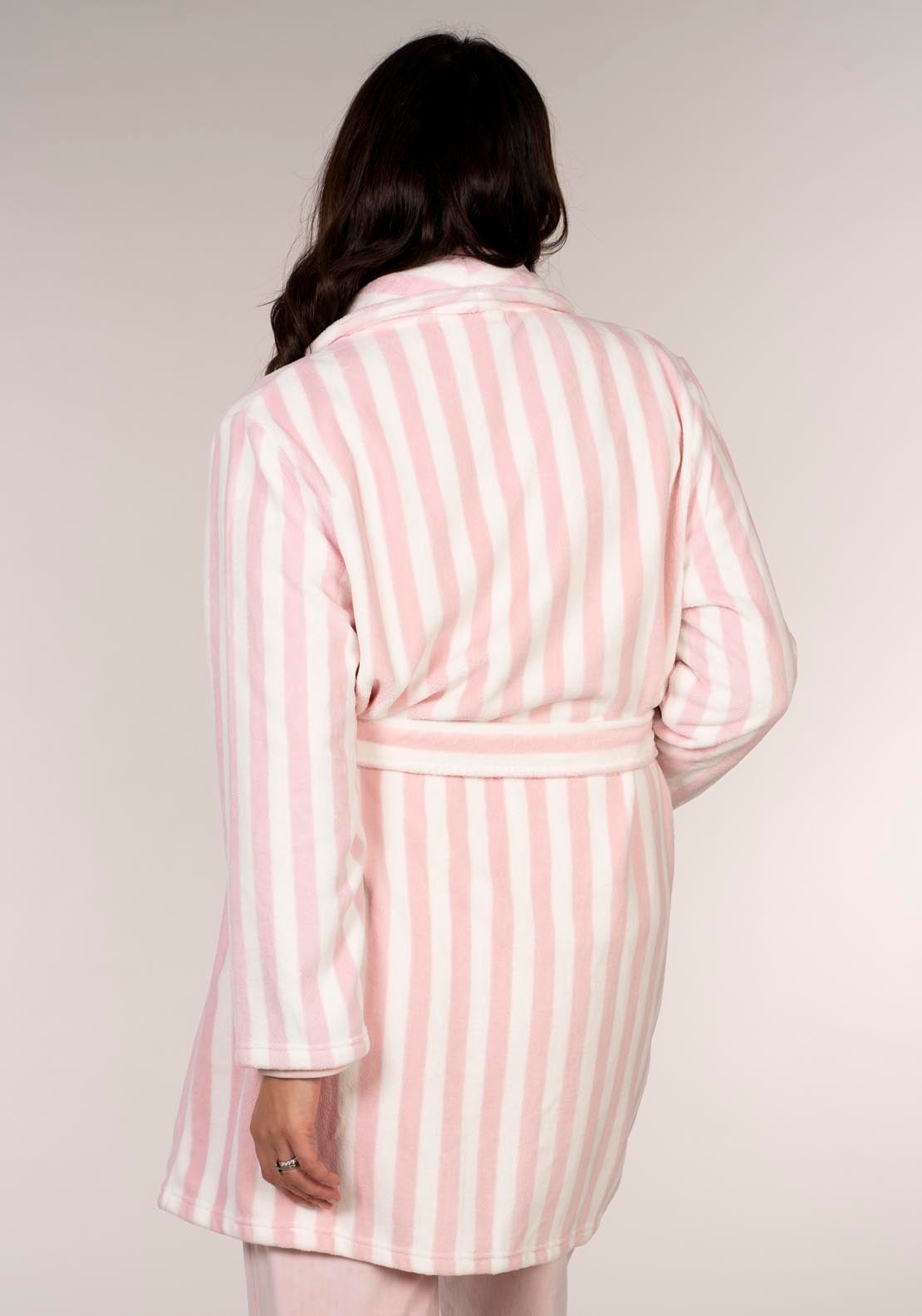 The Sleep Collection Stripe Robe - Pink 6 Shaws Department Stores