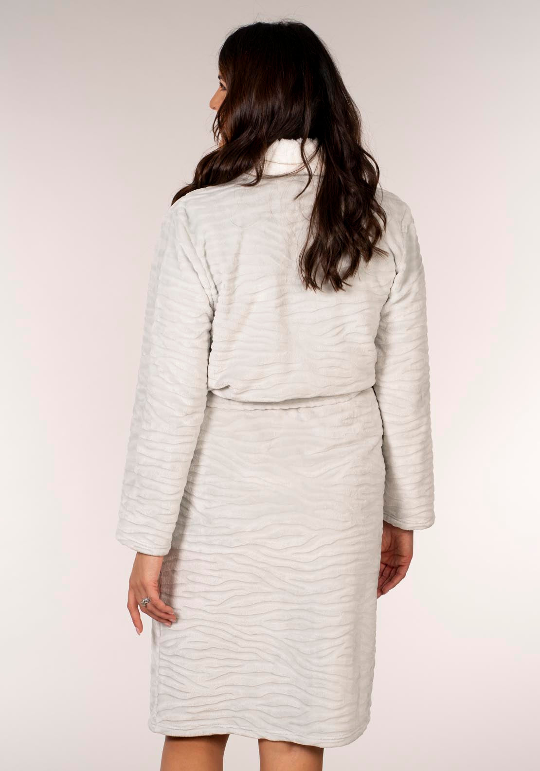 The Sleep Collection Zebra Burnout Robe - Grey 3 Shaws Department Stores