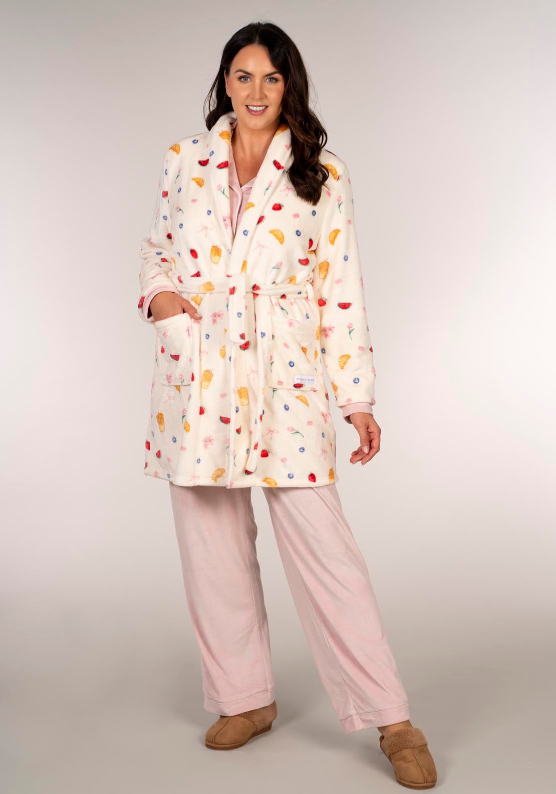 The Sleep Collection Printed Croissant Robe - Multi 1 Shaws Department Stores