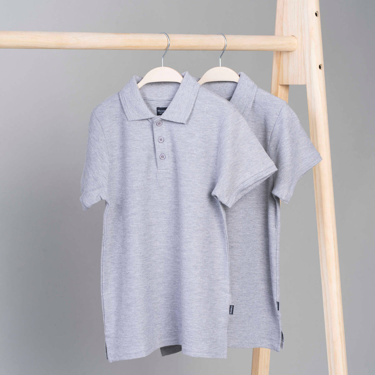 Short-Sleeve Polo Top 2 Pack - Grey