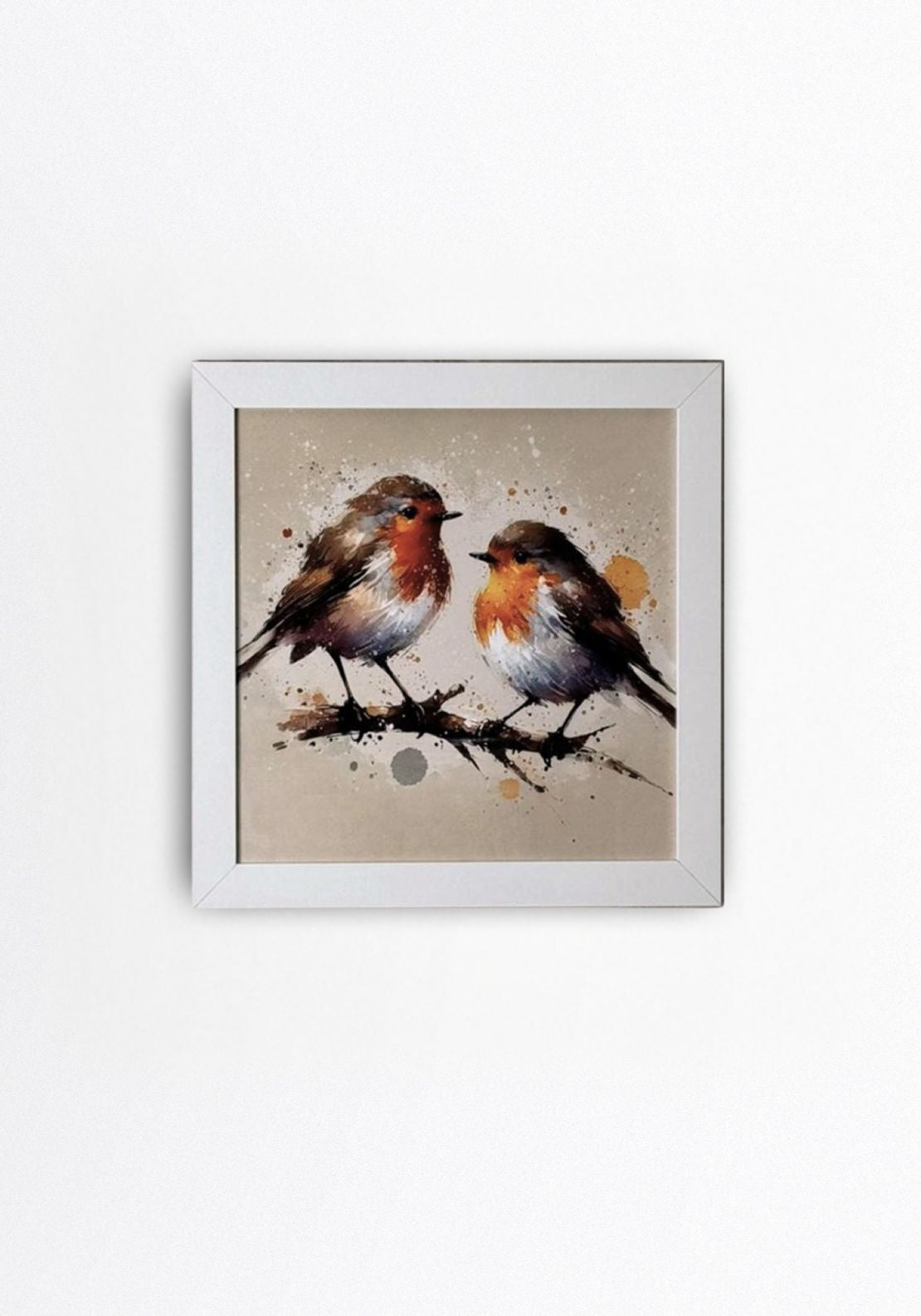 The Home Collection Two Robins Framed Picture - White 3 Shaws Department Stores