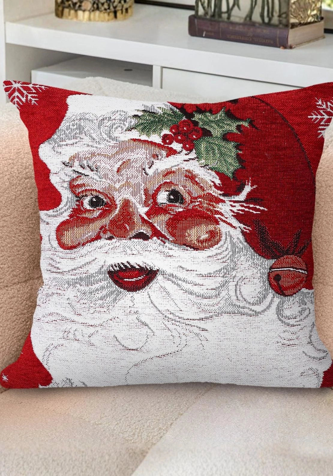 Christmas Tapestry Santa Cushion
