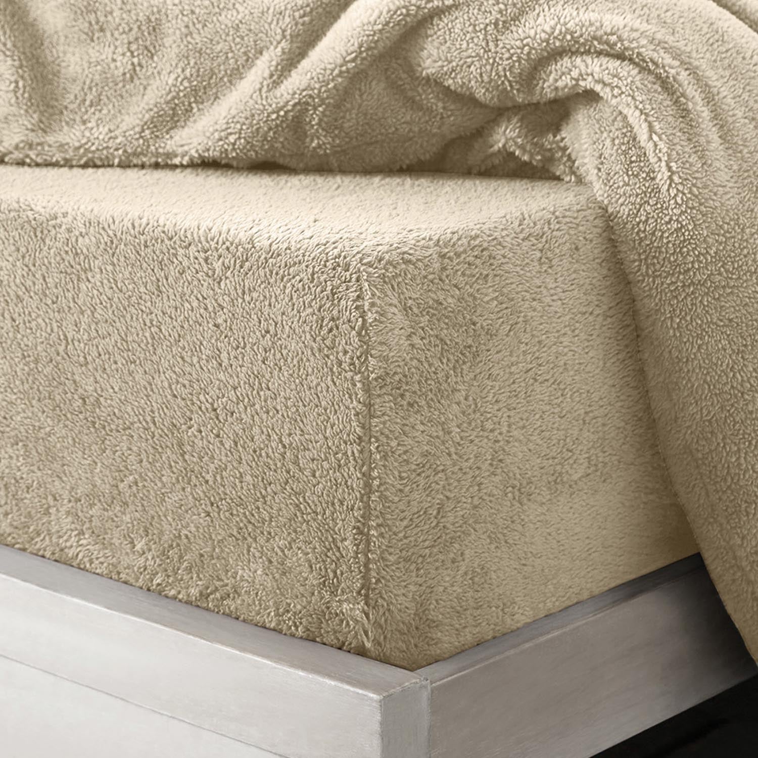 The Home Collection Teddy Fitted Sheet - Taupe 1 Shaws Department Stores